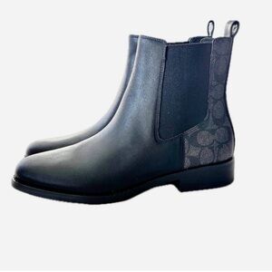Coach Meredith Bootie In Signature Canvas- black size 9.0.  Worn once.